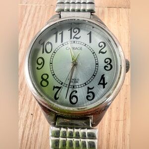 Carriage by Timex ladies silver tone bracelet watch NEW BATTERY
